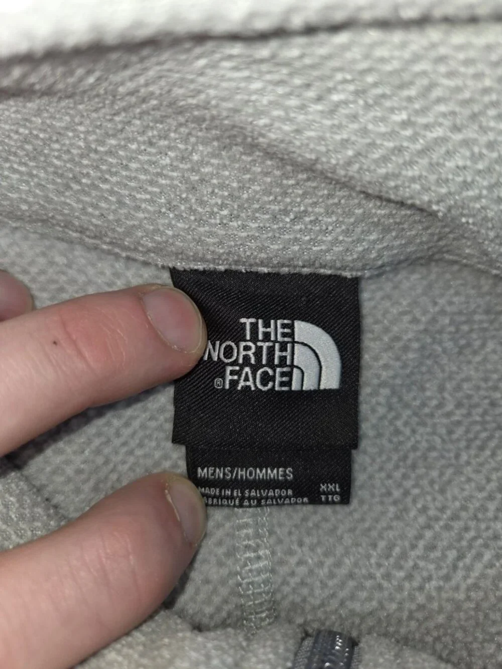 The North Face Mens Gray Textured Fleece 1/4 Zip Jacket XXL